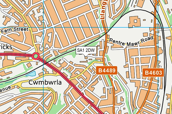 SA1 2DW map - OS VectorMap District (Ordnance Survey)