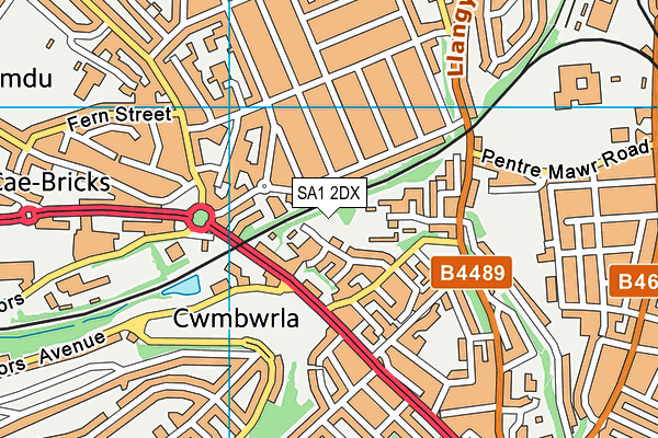 SA1 2DX map - OS VectorMap District (Ordnance Survey)