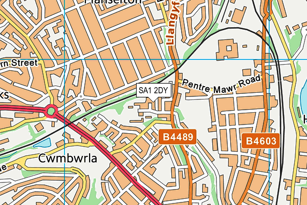 SA1 2DY map - OS VectorMap District (Ordnance Survey)