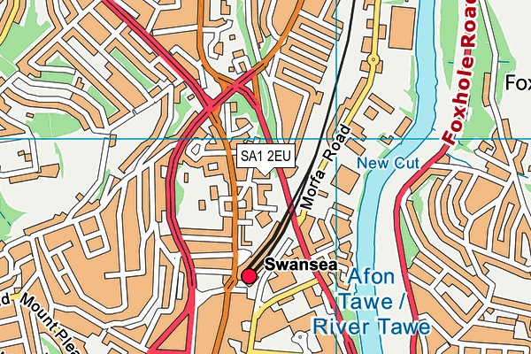 SA1 2EU map - OS VectorMap District (Ordnance Survey)