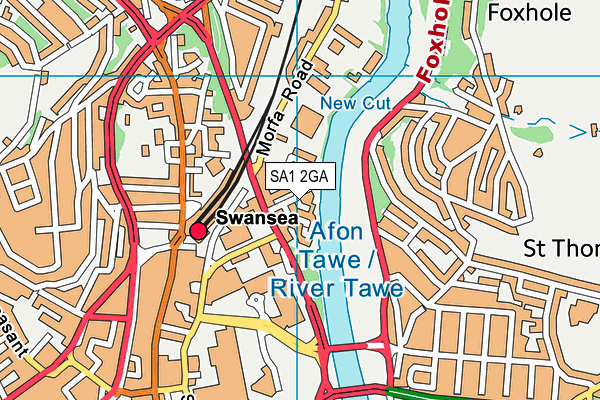 SA1 2GA map - OS VectorMap District (Ordnance Survey)