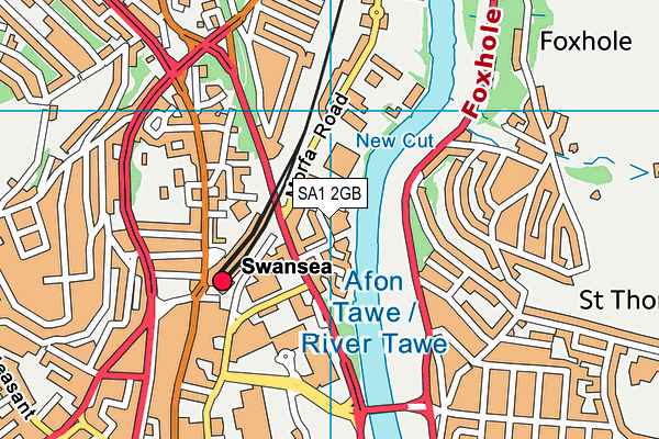 SA1 2GB map - OS VectorMap District (Ordnance Survey)