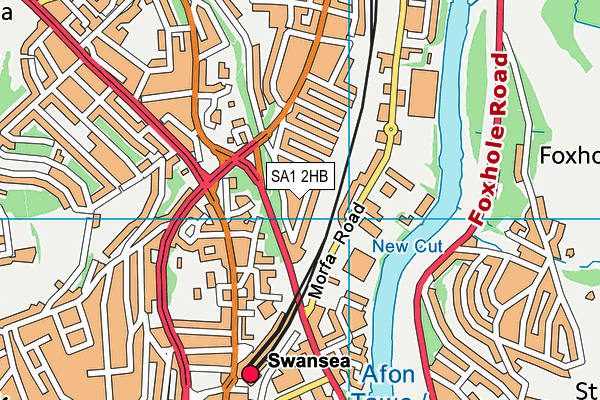 SA1 2HB map - OS VectorMap District (Ordnance Survey)