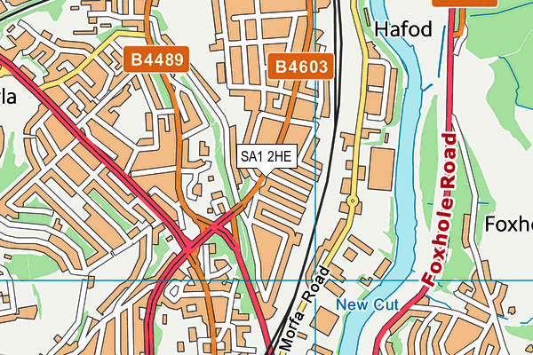 SA1 2HE map - OS VectorMap District (Ordnance Survey)