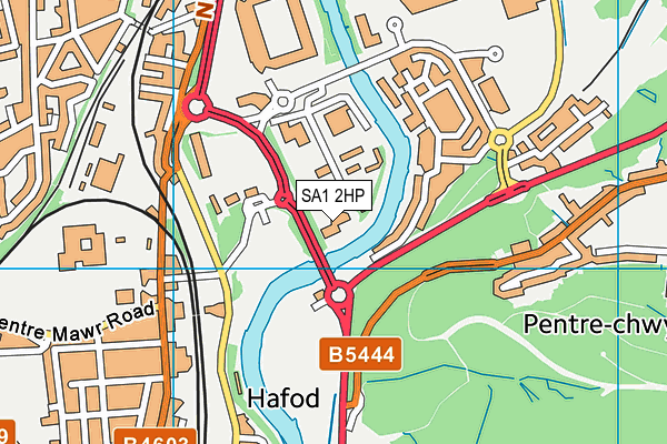 SA1 2HP map - OS VectorMap District (Ordnance Survey)