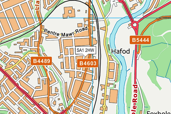 SA1 2HW map - OS VectorMap District (Ordnance Survey)