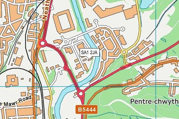 SA1 2JA map - OS VectorMap District (Ordnance Survey)