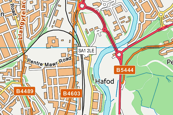 SA1 2LE map - OS VectorMap District (Ordnance Survey)