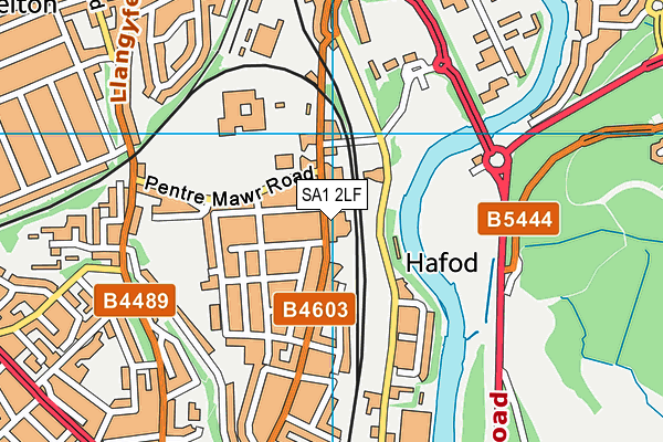 SA1 2LF map - OS VectorMap District (Ordnance Survey)