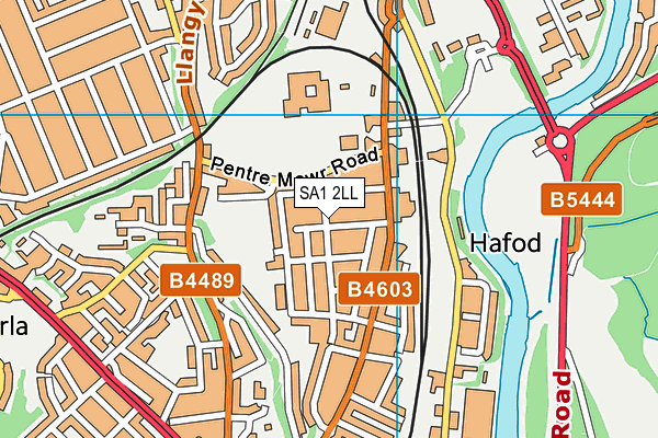 SA1 2LL map - OS VectorMap District (Ordnance Survey)