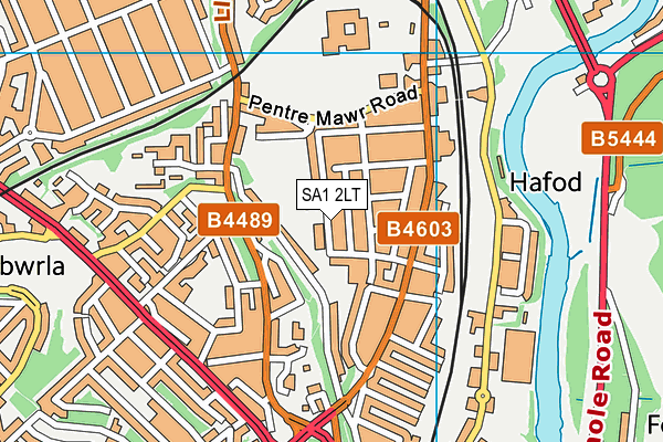 SA1 2LT map - OS VectorMap District (Ordnance Survey)