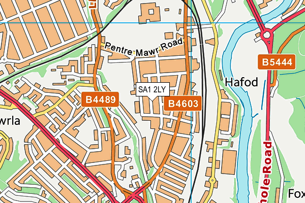 SA1 2LY map - OS VectorMap District (Ordnance Survey)