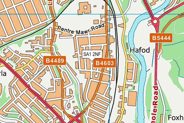 SA1 2NF map - OS VectorMap District (Ordnance Survey)