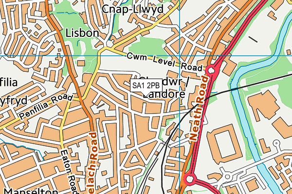 SA1 2PB map - OS VectorMap District (Ordnance Survey)