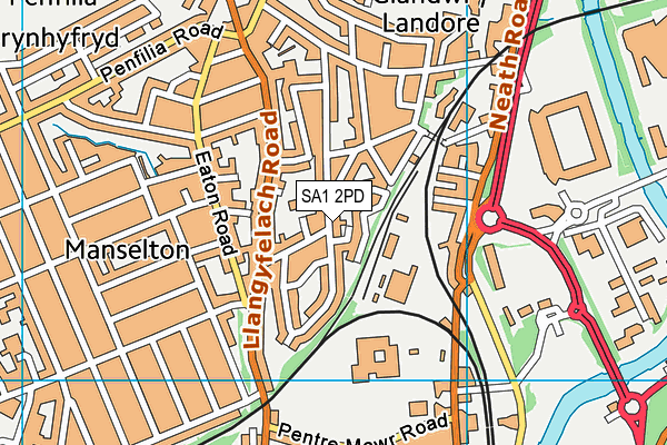 SA1 2PD map - OS VectorMap District (Ordnance Survey)