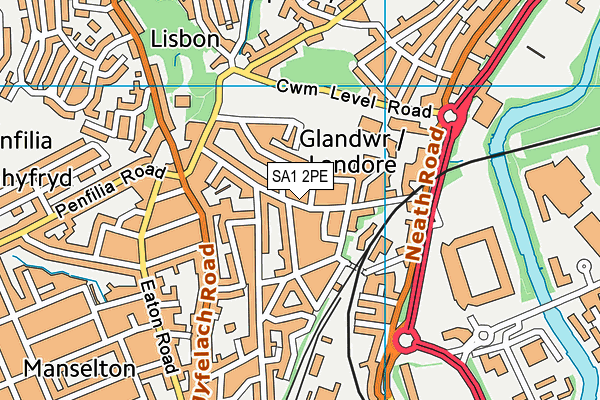 SA1 2PE map - OS VectorMap District (Ordnance Survey)