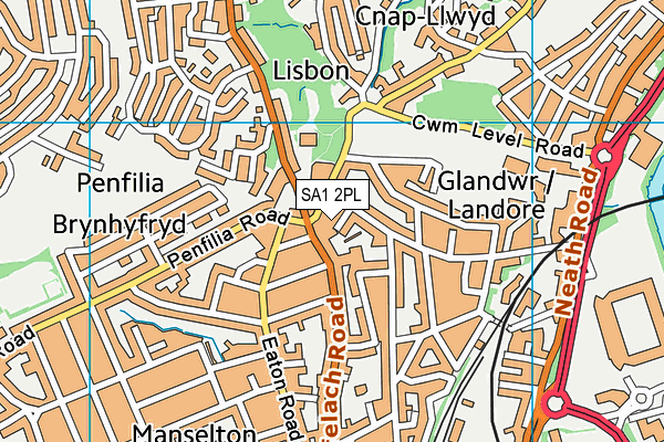 SA1 2PL map - OS VectorMap District (Ordnance Survey)