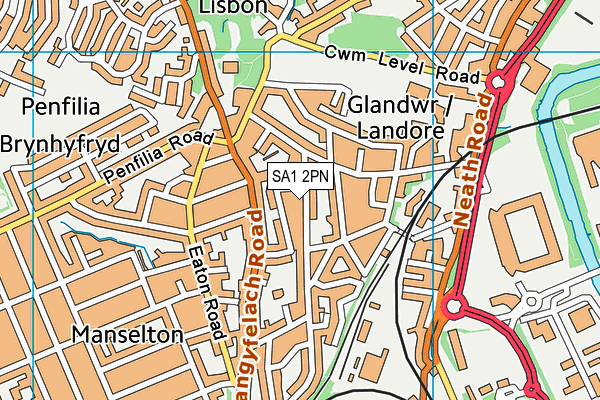 SA1 2PN map - OS VectorMap District (Ordnance Survey)