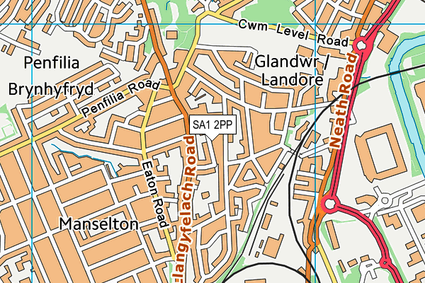 SA1 2PP map - OS VectorMap District (Ordnance Survey)