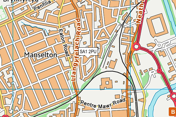 SA1 2PU map - OS VectorMap District (Ordnance Survey)