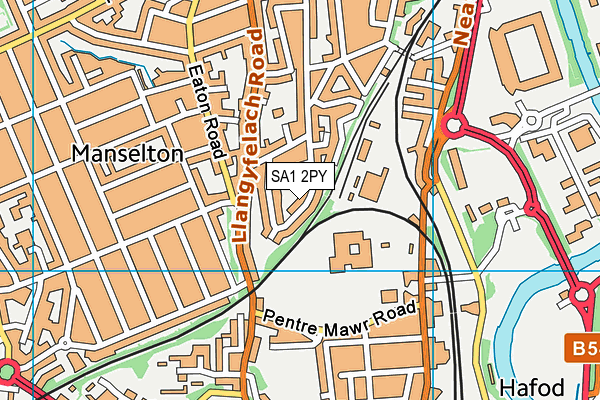 SA1 2PY map - OS VectorMap District (Ordnance Survey)
