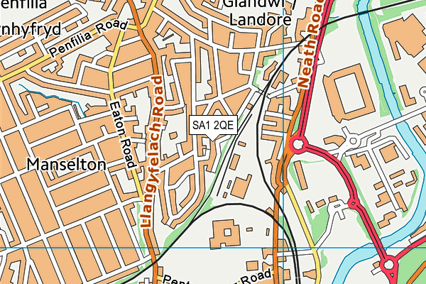 SA1 2QE map - OS VectorMap District (Ordnance Survey)