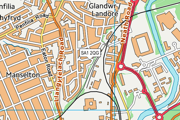 SA1 2QG map - OS VectorMap District (Ordnance Survey)