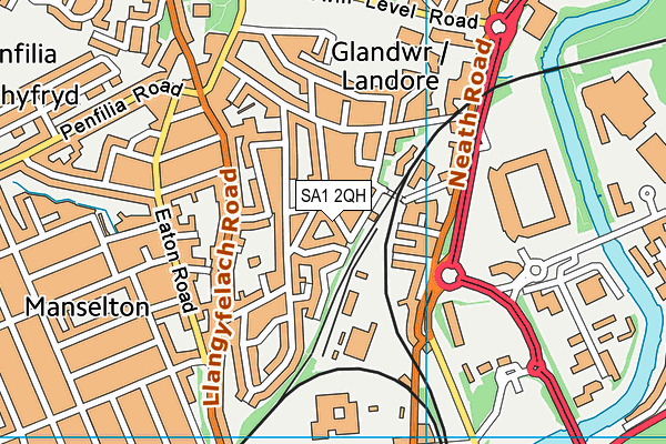 SA1 2QH map - OS VectorMap District (Ordnance Survey)