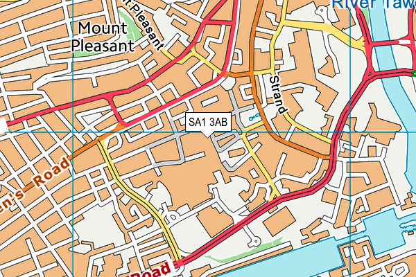 SA1 3AB map - OS VectorMap District (Ordnance Survey)