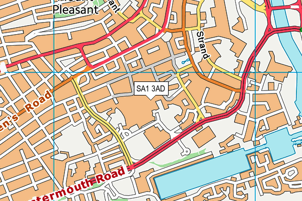 SA1 3AD map - OS VectorMap District (Ordnance Survey)