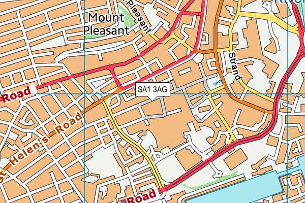 SA1 3AG map - OS VectorMap District (Ordnance Survey)