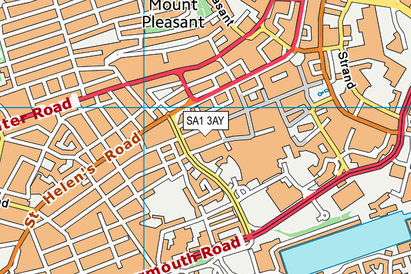 SA1 3AY map - OS VectorMap District (Ordnance Survey)