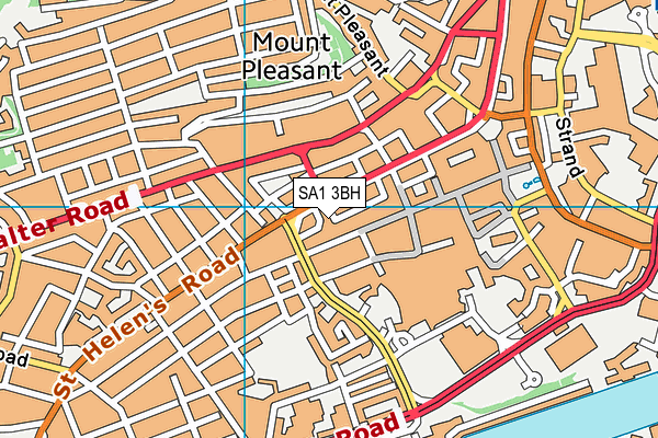 SA1 3BH map - OS VectorMap District (Ordnance Survey)