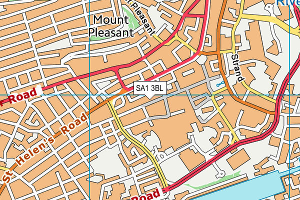 SA1 3BL map - OS VectorMap District (Ordnance Survey)