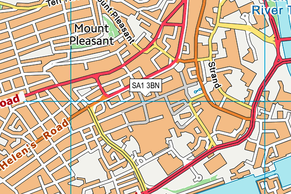 SA1 3BN map - OS VectorMap District (Ordnance Survey)