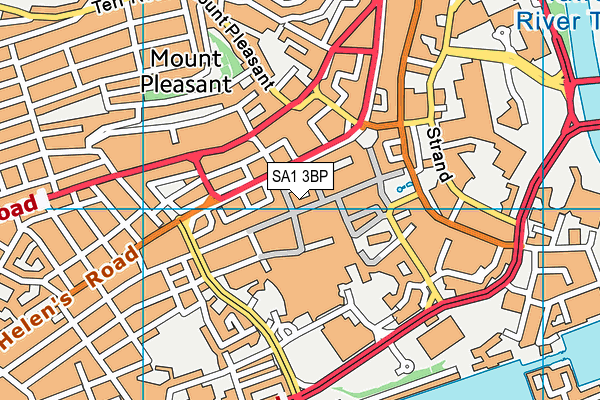 SA1 3BP map - OS VectorMap District (Ordnance Survey)