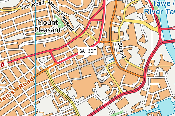 SA1 3DF map - OS VectorMap District (Ordnance Survey)