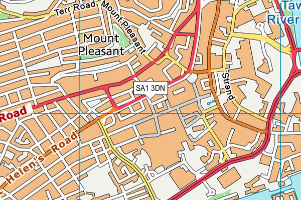 SA1 3DN map - OS VectorMap District (Ordnance Survey)