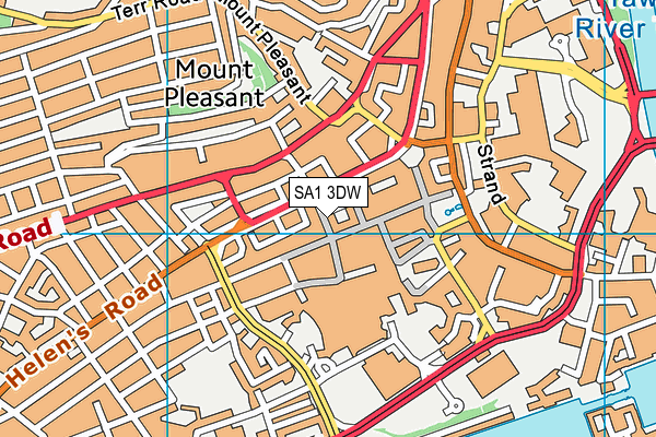 SA1 3DW map - OS VectorMap District (Ordnance Survey)