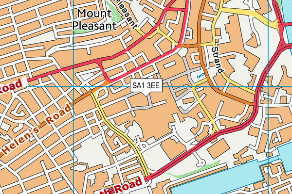 SA1 3EE map - OS VectorMap District (Ordnance Survey)