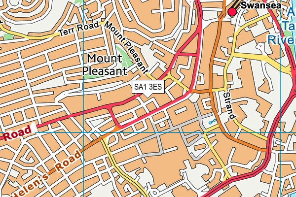 SA1 3ES map - OS VectorMap District (Ordnance Survey)