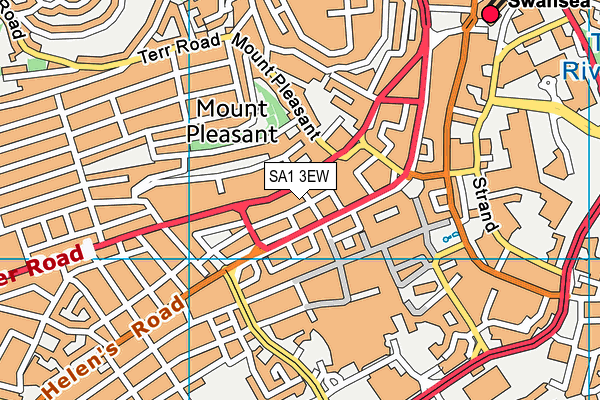 SA1 3EW map - OS VectorMap District (Ordnance Survey)