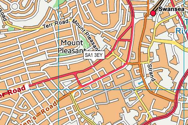 SA1 3EY map - OS VectorMap District (Ordnance Survey)