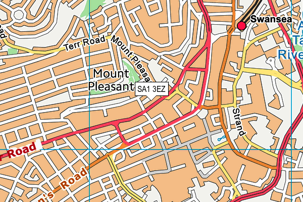 SA1 3EZ map - OS VectorMap District (Ordnance Survey)