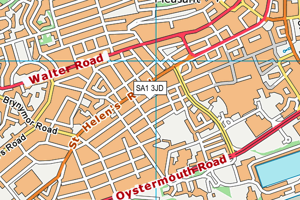 SA1 3JD map - OS VectorMap District (Ordnance Survey)