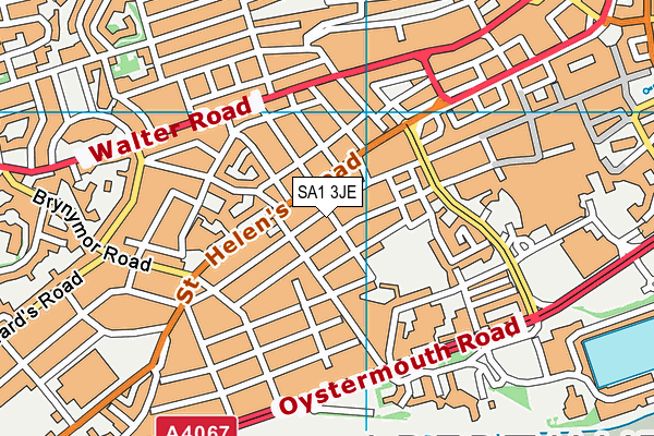 SA1 3JE map - OS VectorMap District (Ordnance Survey)