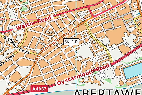 SA1 3JF map - OS VectorMap District (Ordnance Survey)