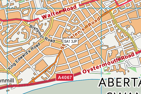 SA1 3JP map - OS VectorMap District (Ordnance Survey)