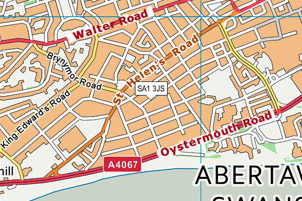 SA1 3JS map - OS VectorMap District (Ordnance Survey)