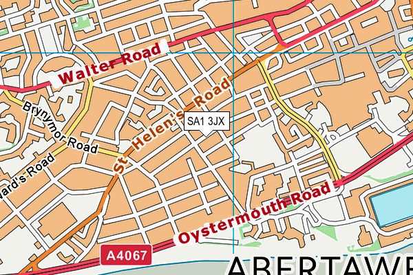 SA1 3JX map - OS VectorMap District (Ordnance Survey)